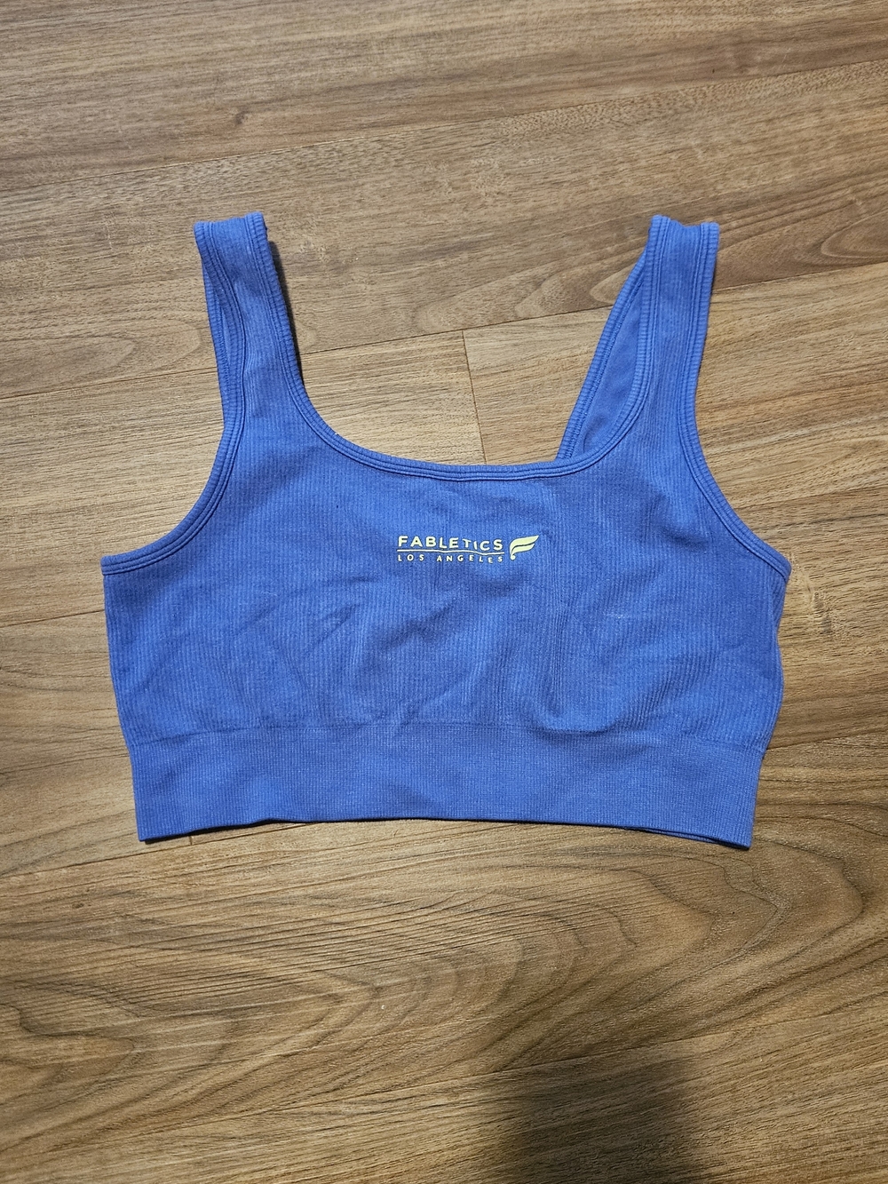 Fabletics Blue Ribbed Sports Bra